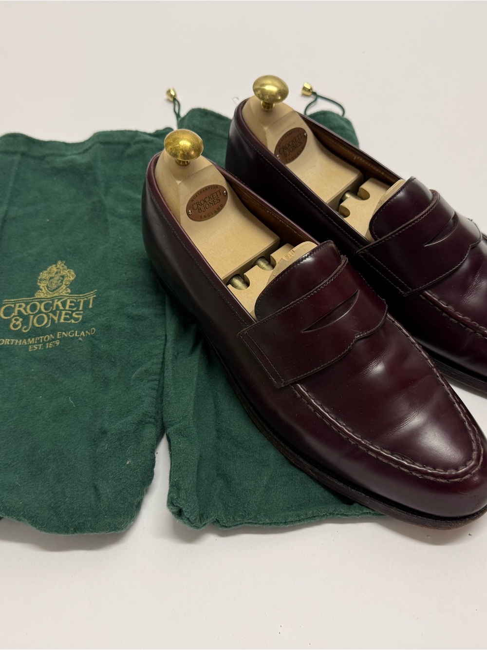 Crockett & Jones Men’s Cordovan Leather Penny Loafers